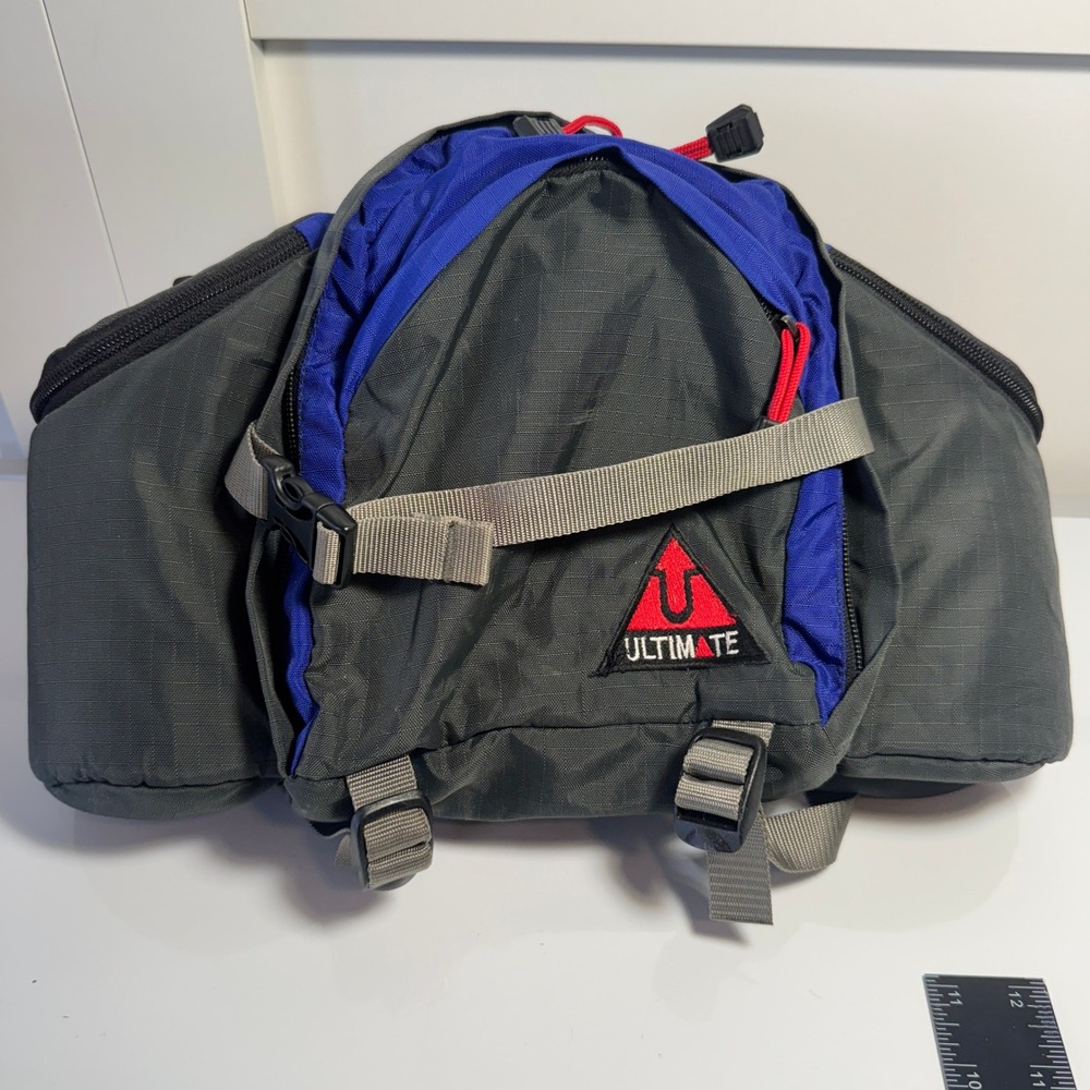 ULTIMATE‎ Hydration Pack Fanny Waist Belt Bag Blue Gray Black Adjustable Pouch